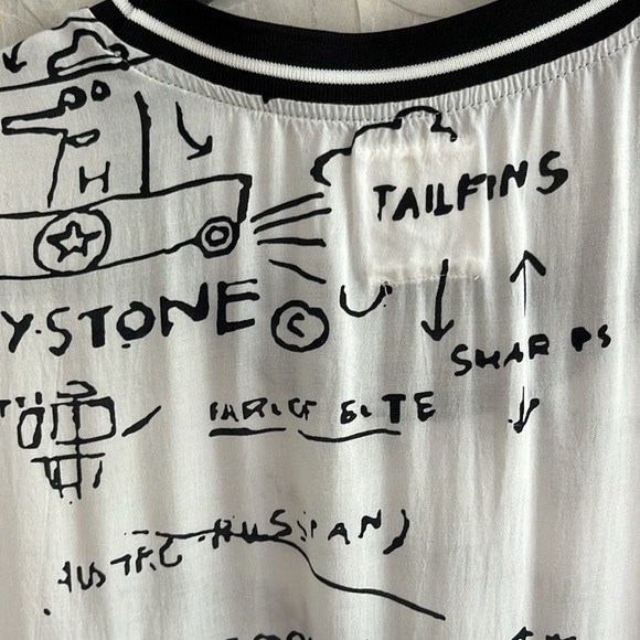 Basquiat Illustration Print Top M - Picture 8 of 9